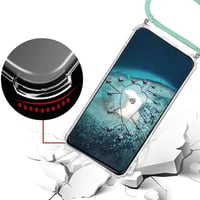 Husă HongMan pentru Samsung Galaxy A3 2017 / A320 cu șnur pentru gât, capac spate transparent, verde - Husă de telefon cu șnur și baretă de mână 4