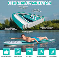 Hongmeida SUP Board Felfújható Paddleboard Szett 320x84x15cm Mentazöld - Stabil Széles Állódeszka 200kg Teherbírással, Komplett Kiegészítőkk - Mint green, 320 cm 2