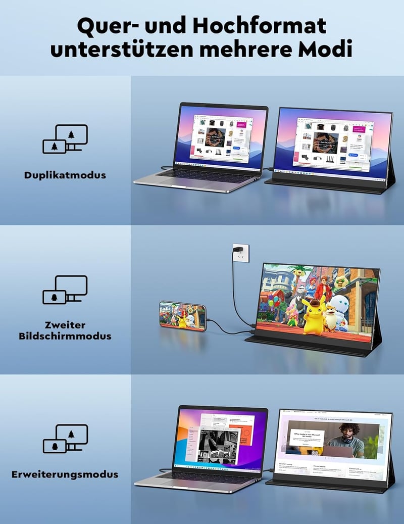 HONGO 15.6" 1080P FHD hordozható monitor USB-C, IPS kijelző, két hangszóró, laptop/PC/Mac/PS5 kompatibilis