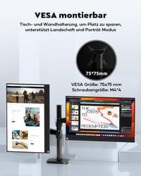 HONGO 15,6" Hordozható 4K Monitor - 3840x2160 IPS Kijelző, 100% sRGB, Beépített Hangszórók, Laptop/PC/Mac/PS5 Kompatibilis, Védőtokkal 4