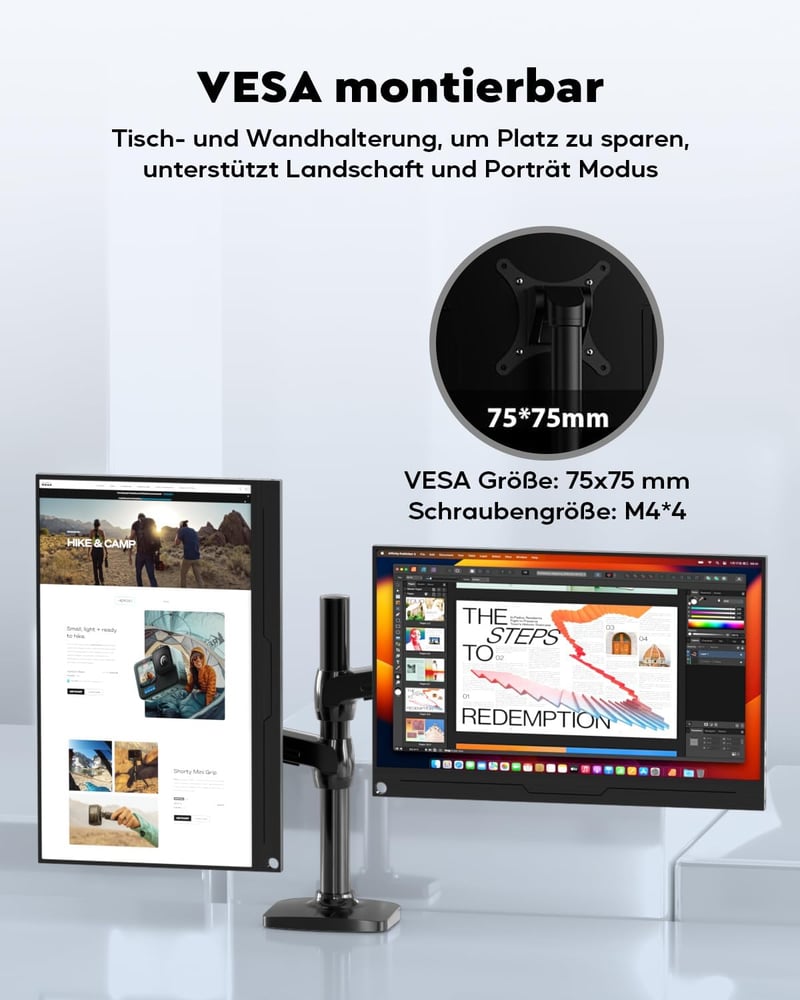 HONGO 15,6" Hordozható 4K Monitor - 3840x2160 IPS Kijelző, 100% sRGB, Beépített Hangszórók, Laptop/PC/Mac/PS5 Kompatibilis, Védőtokkal