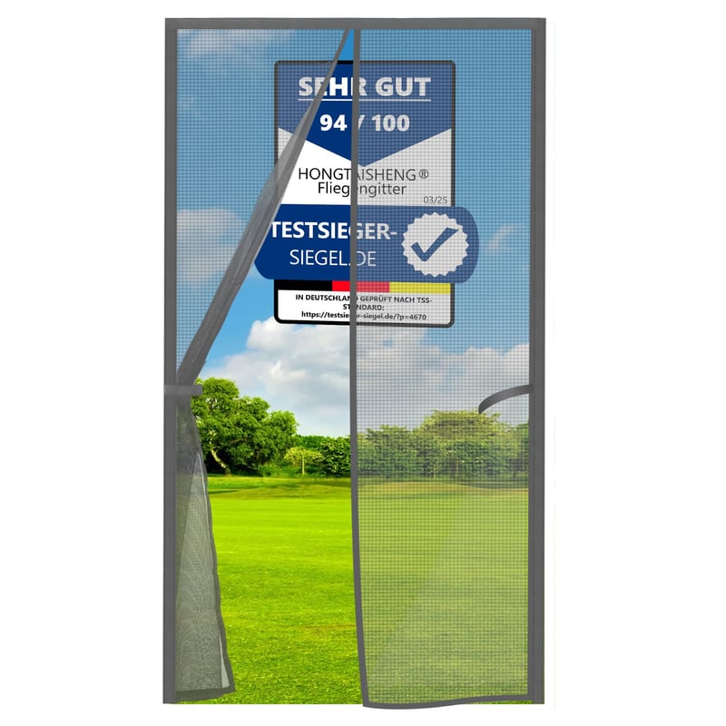 HONGTAISHENG Magnetická sieťka proti hmyzu na dvere - sivá - 100x200 cm
