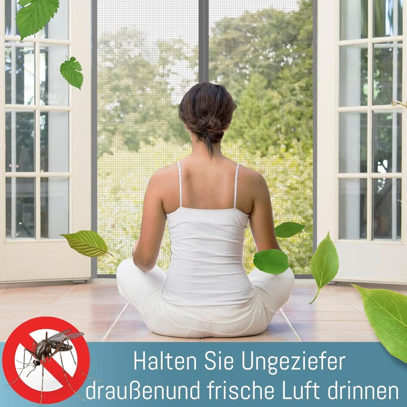 HONGTAISHENG Mágneses Szúnyogháló Ajtóra 100x200cm Szürke Automatikus Záródás