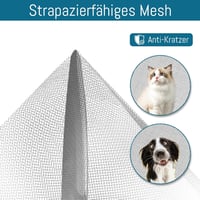 HONGTAISHENG Mágneses Szúnyogháló Ajtóra 100x200cm Szürke Automatikus Záródás 6