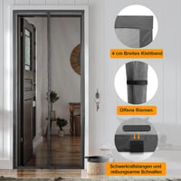 Plasă de insecte magnetică pentru ușă HONGTAISHENG 110x220cm Gri 6