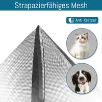 HONGTAISHENG Mágneses Szúnyogháló Ajtóra 70x200cm, Automatikus Zárás, Macskabiztos Függöny 6