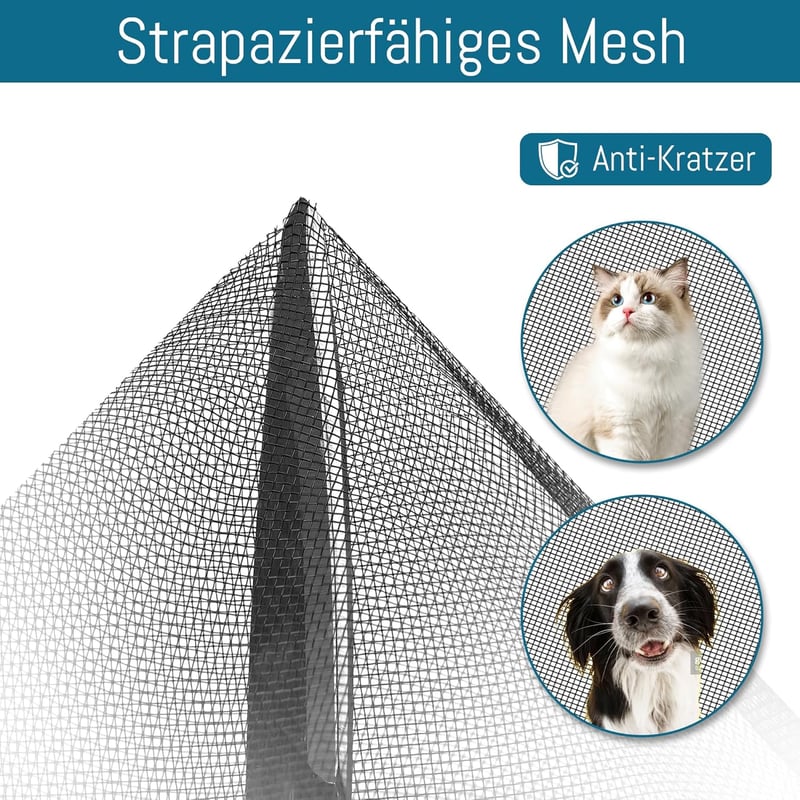 HONGTAISHENG Mágneses Szúnyogháló Ajtóra 70x200cm, Automatikus Zárás, Macskabiztos Függöny