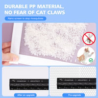 Plasă de țânțari pentru fereastră HONGTAISHENG cu scai și fermoar, albă, 110x130 cm, transparentă, respirabilă, material PP reutilizabil 3