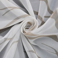 HongYa Átlátszó Voile Függöny Fülekkel - Ágmintás Fényáteresztő Sötétítő 225x140 cm Homok-Fehér Színben, Mosható Poliészter 7