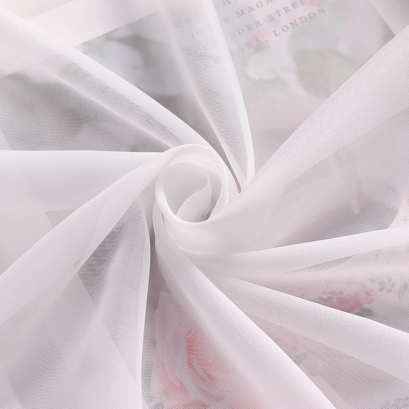 HongYa Voile Függöny Fodros Szalaggal 245x145 cm Fehér