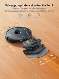 Robotický vysávač HONITURE V8 Pro – sací výkon 5000 Pa, LiDAR navigácia, SLAM, inteligentné mapovanie, selektívne upratovanie miestností, dlaždice, drevo, koberce, mramor 4