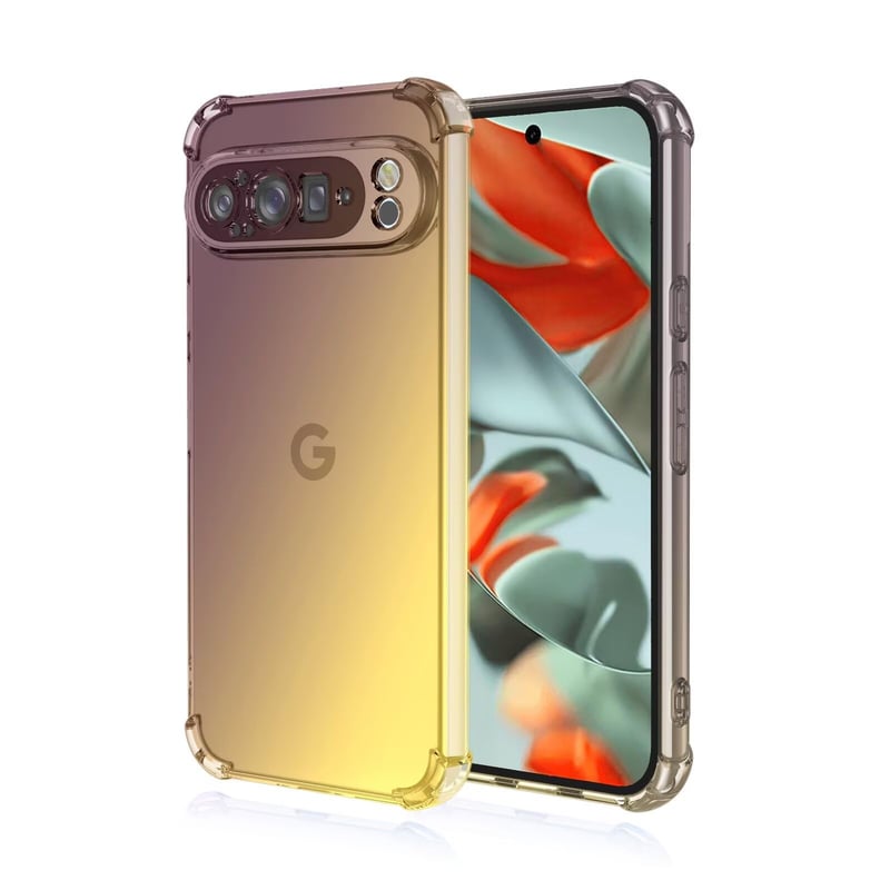 Priehľadný TPU kryt HONLEN pre Google Pixel 9 Pro s gradientom – čierno-zlatý