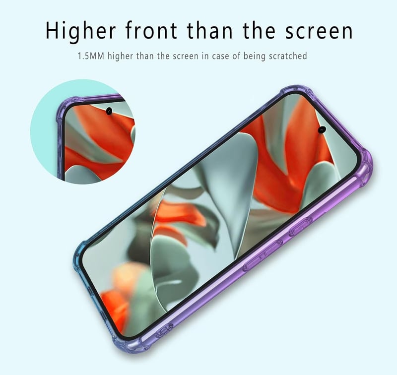 HONLEN Google Pixel 9 Pro tok Gradient Clear TPU Fekete Arany sarokvasalás