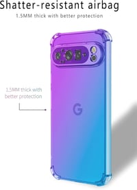 HONLEN Google Pixel 9 Pro tok Gradient Clear TPU Fekete Arany sarokvasalás 5