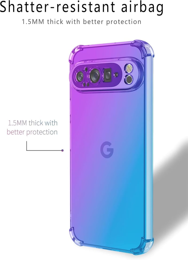 HONLEN Google Pixel 9 Pro tok Gradient Clear TPU Fekete Arany sarokvasalás