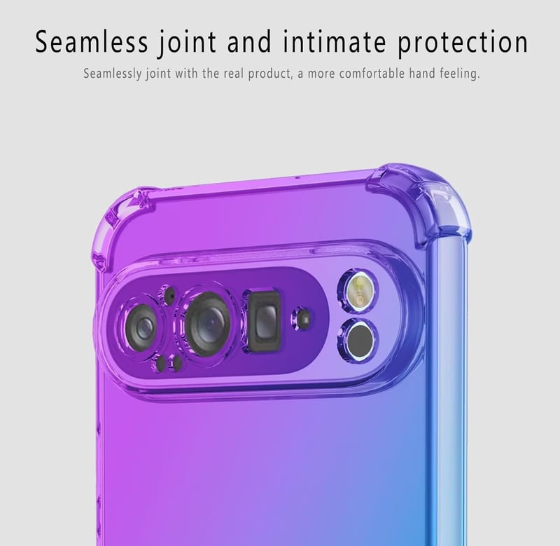 HONLEN Google Pixel 9 Pro tok Gradient Clear TPU Fekete Arany sarokvasalás
