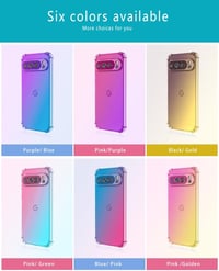 HONLEN Google Pixel 9 Pro tok Gradient Clear TPU Fekete Arany sarokvasalás 7