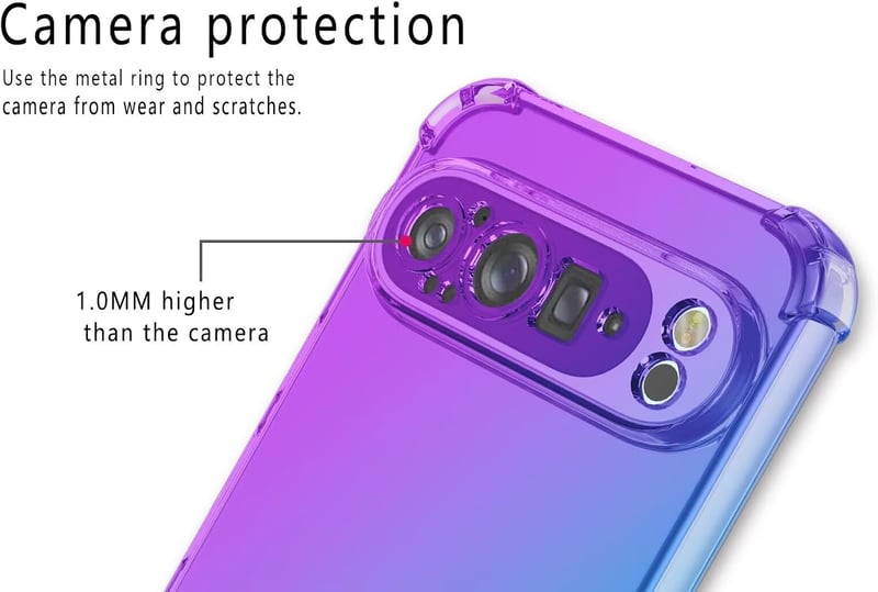 HONLEN Google Pixel 9 Pro tok Gradient Clear TPU Fekete Arany sarokvasalás