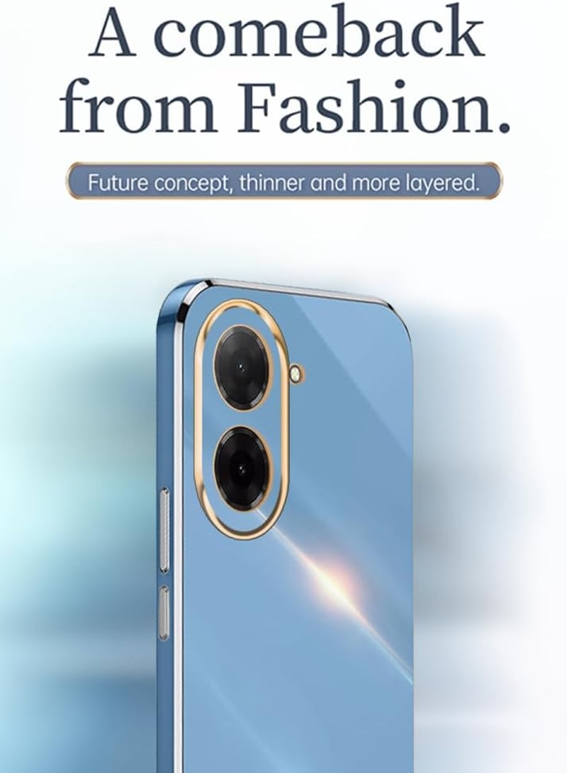 HONLEN Redmi A5 4G szilikon tok galvanizált kerettel - sötétkék