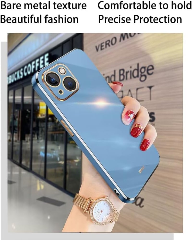 HONLEN Redmi A5 4G szilikon tok galvanizált kerettel - sötétkék