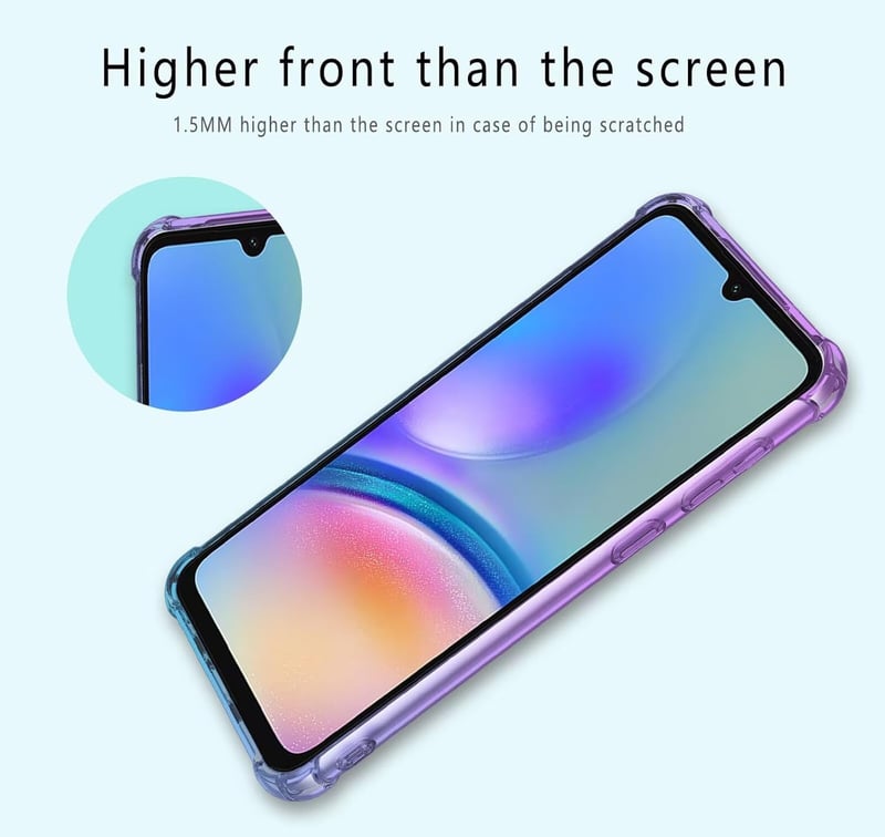 HONLEN Samsung Galaxy A55 5G tok, átlátszó gradiens TPU szilikon, kék-rózsaszín