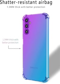 HONLEN Samsung Galaxy A55 5G tok, átlátszó gradiens TPU szilikon, kék-rózsaszín 5