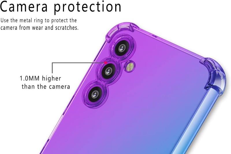 HONLEN Samsung Galaxy A55 5G tok, átlátszó gradiens TPU szilikon, kék-rózsaszín
