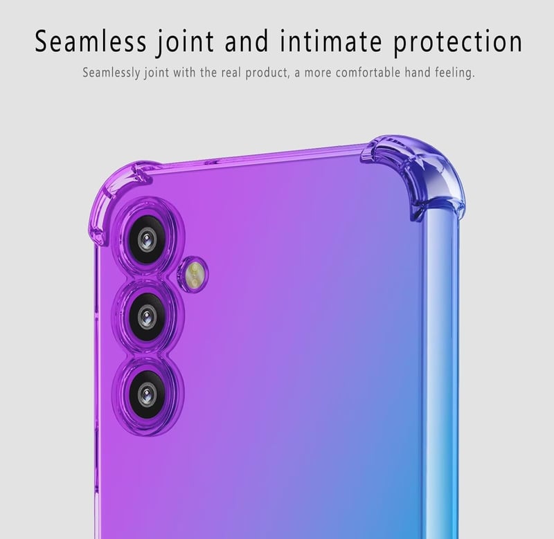 HONLEN Samsung Galaxy A55 5G tok, átlátszó gradiens TPU szilikon, kék-rózsaszín