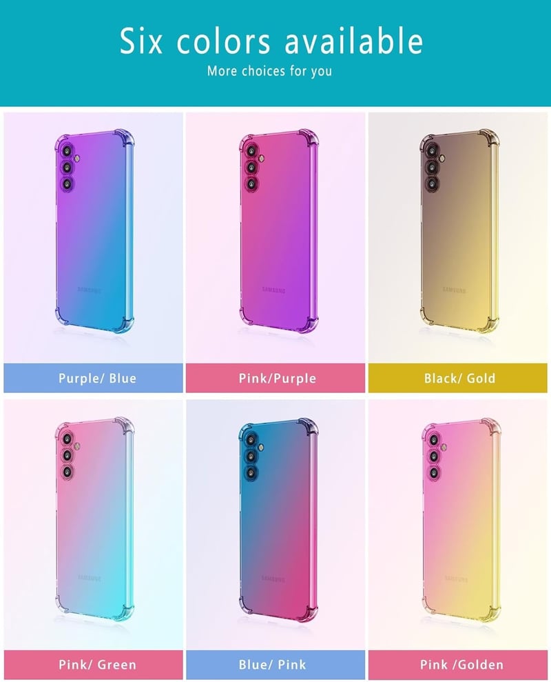HONLEN Samsung Galaxy A55 5G tok, átlátszó gradiens TPU szilikon, kék-rózsaszín