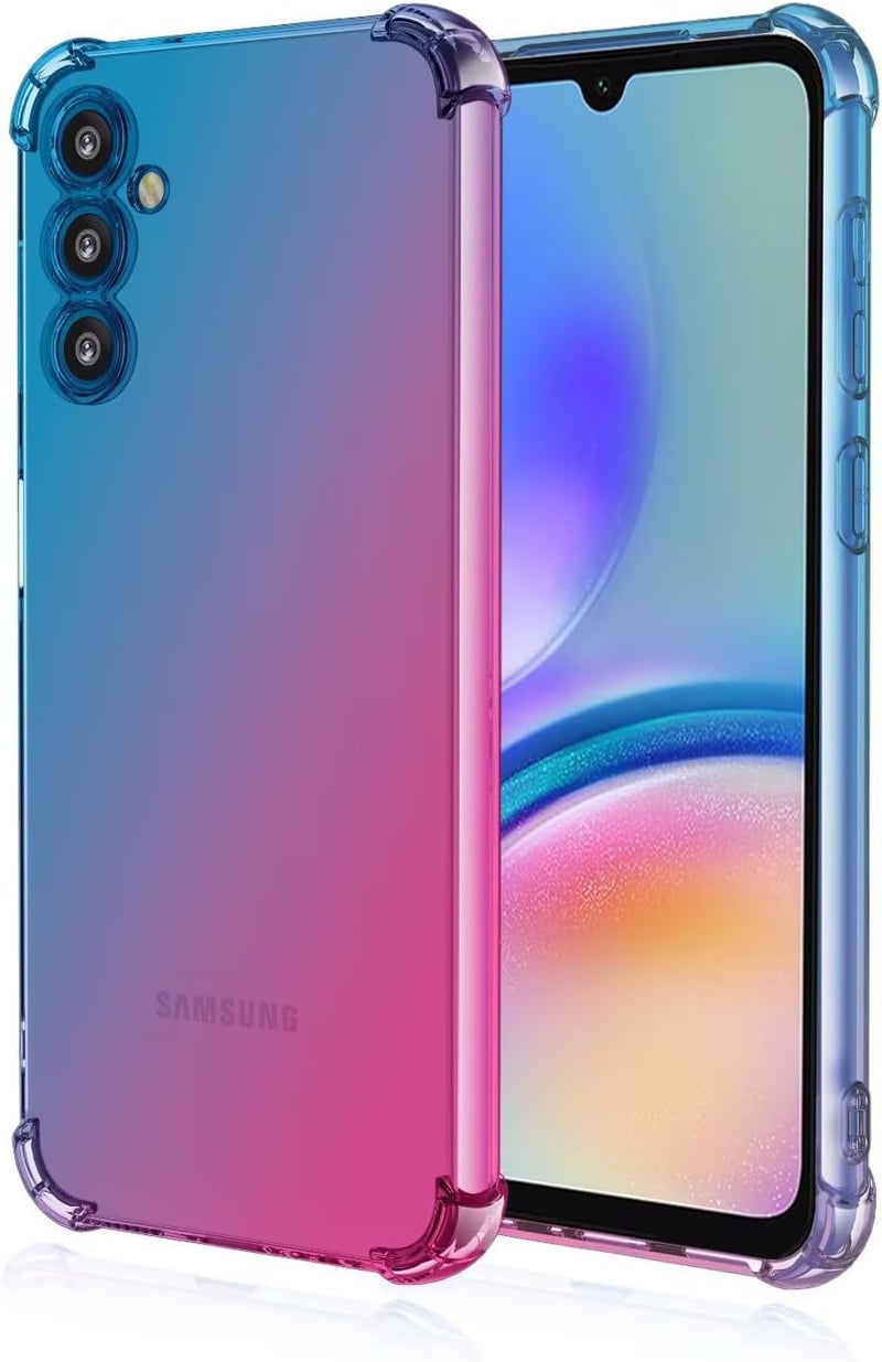 HONLEN Samsung Galaxy A55 5G tok, átlátszó gradiens TPU szilikon, kék-rózsaszín