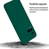 HONLEN Vivo Y52 5G / Y72 5G tok - Folyékony TPU szilikon védőtok, 6.58 colos, ejtésvédelem, karcolásálló, sötétzöld 2