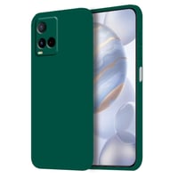 HONLEN Vivo Y52 5G / Y72 5G tok - Folyékony TPU szilikon védőtok, 6.58 colos, ejtésvédelem, karcolásálló, sötétzöld 1