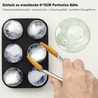 HONYAO Jégkocka Forma Gömb Alakú Szilikon Fedéllel, 5 cm Kerek Jéggolyó Készítő BPA Mentes, Összehajtható 2 db 4