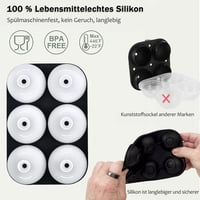 HONYAO Jégkocka Forma Gömb Alakú Szilikon Fedéllel, 5 cm Kerek Jéggolyó Készítő BPA Mentes, Összehajtható 2 db 3