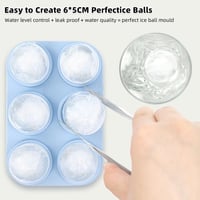 HONYAO silikonski kalup za led s poklopcem, okrugli kalup za led od 5 cm bez BPA, velike kugle za led 4
