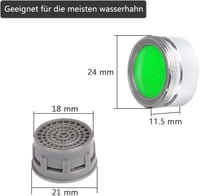 Honyear 10 db M24 Csapszűrő Perlátor Fúvóka ABS Szűrővel - Sárgaréz Víztakarékos Csapbetét Szerelőkulccsal - Konyhai és Fürdőszobai Csaptele 6