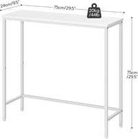 HOOBRO 75 cm-es keskeny konzolasztal fehér, előszobai és folyosó asztal 3
