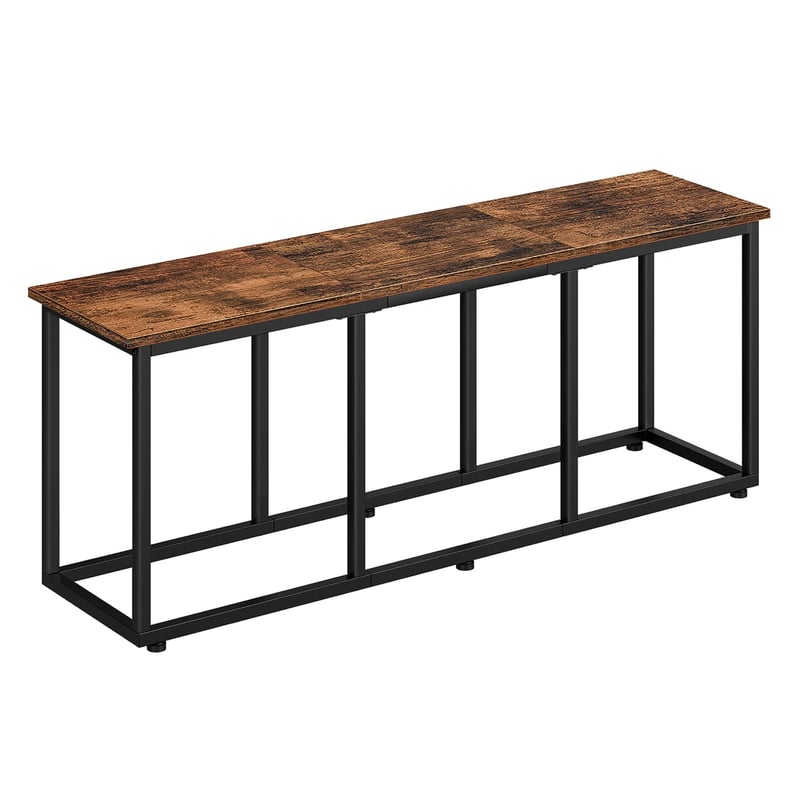Priemyselná jedálenská lavica HOOBRO EBF45CD01 - 120x30x46 cm - rustikálna hnedá/čierna