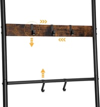 HOOBRO Törölközőtartó Létra 5 Akasztóval 60x177cm Ipari Stílusú Ruhatartó 5