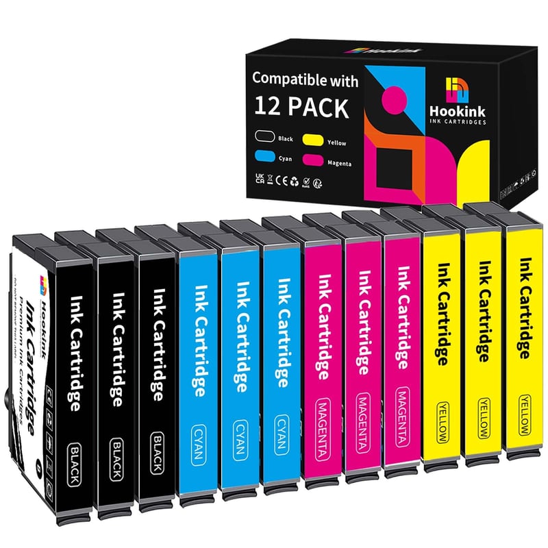 Súprava kompatibilných atramentových kaziet Hookink 405XL pre Epson – 3 čierne, 3 azúrové, 3 purpurové, 3 žlté – WF-3820 WF-4820 WF-4830 WF-7830 WF-7840