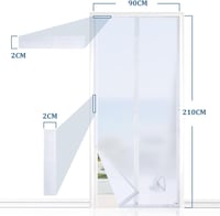 HOOMEE Ajtótömítés Mobil Klímákhoz Kipufogócső Hosszabbítóval, Zipzáras Fehér Tömítőfólia 90x210 cm 2
