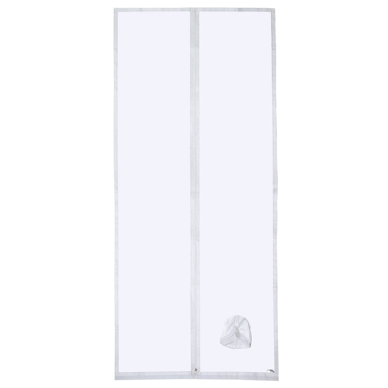 HOOMEE Tesnenie na dvere pre mobilné klimatizácie s predĺžením pre odvodovú hadicu, biela tesniaca fólia so zipsom 90x210 cm