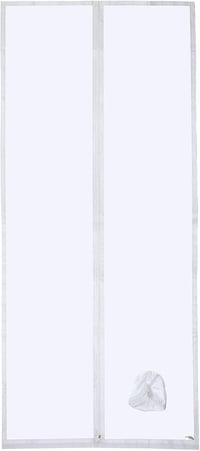HOOMEE Ajtótömítés Mobil Klímákhoz Kipufogócső Hosszabbítóval, Zipzáras Fehér Tömítőfólia 90x210 cm 1