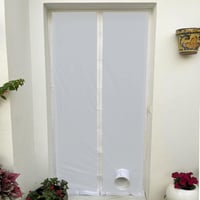 HOOMEE Ajtótömítés Mobil Klímákhoz Kipufogócső Hosszabbítóval, Zipzáras Fehér Tömítőfólia 90x210 cm 4