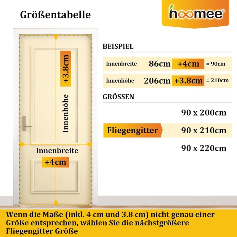 HOOMEE Mágneses Szúnyogháló Erkélyajtóra 90x210 cm, Fekete Rovarháló Függöny Átlátszó Anyagból, Tökéletes Zárás