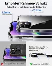 Priehľadný kryt HOOMIL Crystal Clear pre iPhone 14 Plus, ochrana proti žltnutiu, vojenská úroveň odolnosti voči nárazom 5