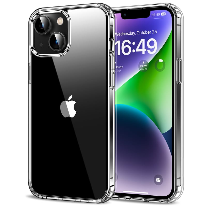 Priehľadný kryt HOOMIL Crystal Clear pre iPhone 14 Plus, ochrana proti žltnutiu, vojenská úroveň odolnosti voči nárazom
