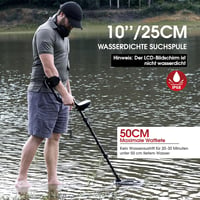 HOOMYA 30cm Professzionális Fémkereső Vízálló Tekerccsel és Pontosítási Funkcióval 8