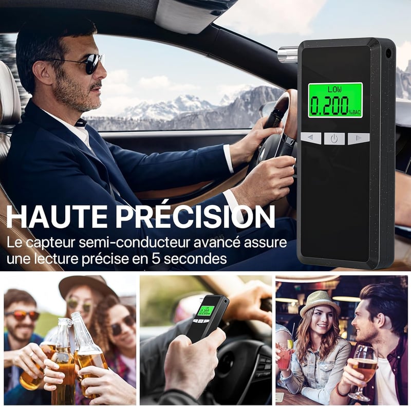 Hoonyer Alkoholteszter Digitális Kijelzővel, Professzionális Alkoholmérő 10 Szájperemmel