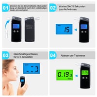 Hoonyer Alkoholteszter Digitális Kijelzővel, USB Töltéssel és 10 Szájfészekkel 5